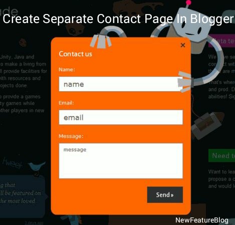 contact form page kaise banaye blogger me