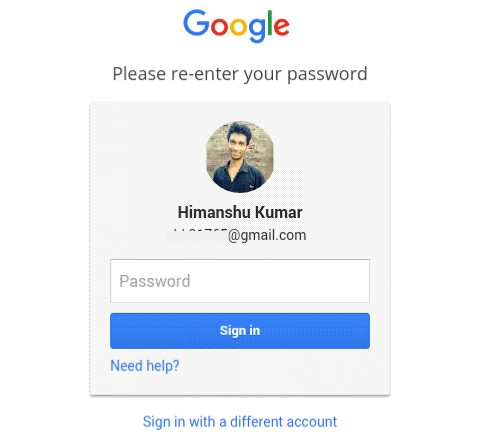 re-enter your account password