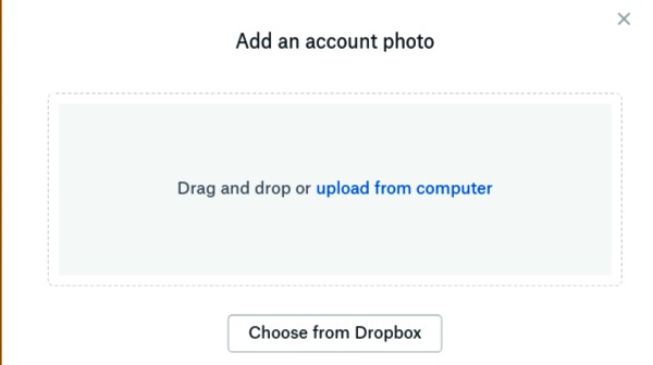 upload dropbox profile photo