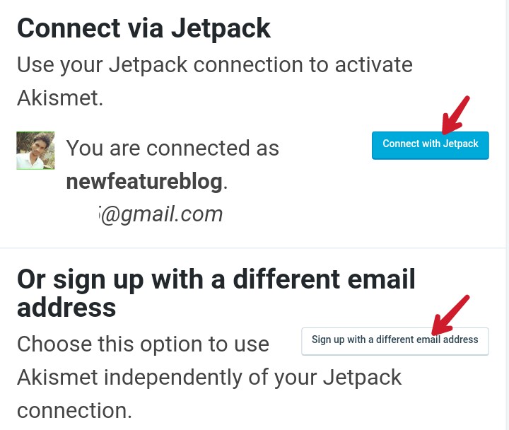 click on connect with jetpack