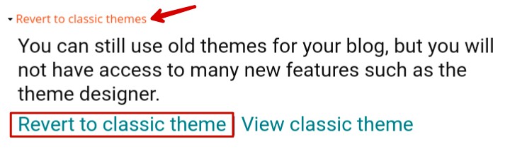 click on revert to classic themes