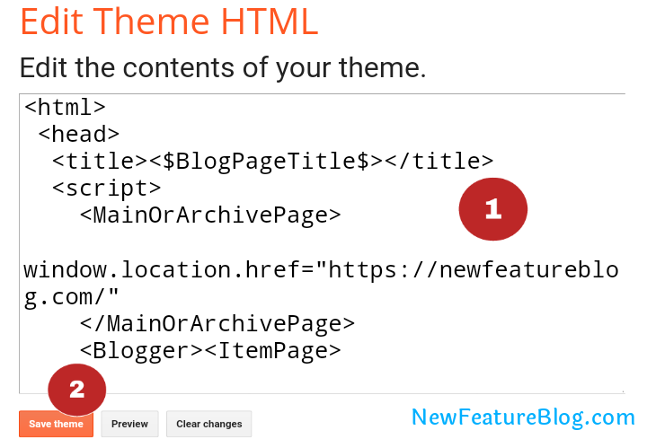 paste code in edit theme html and save theme