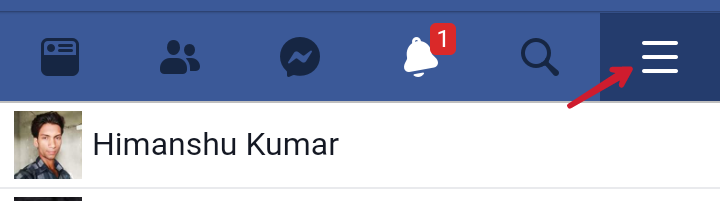 facebook homepage par three dots par click kare