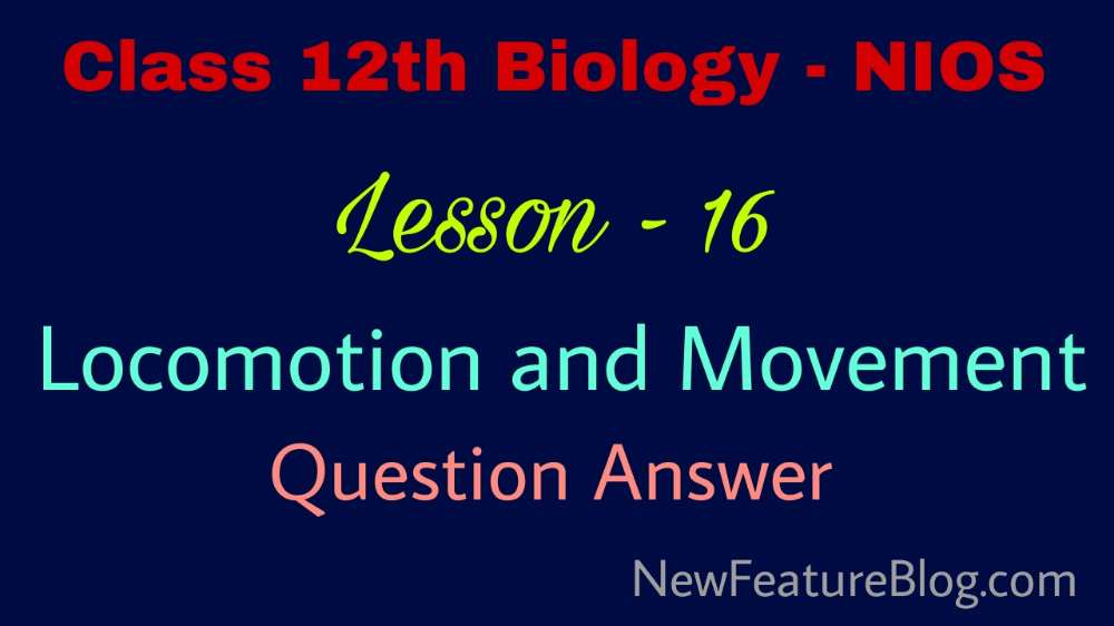 Locomotion and Movement : 12th Class Biology Question Answer Lesson 16 - NIOS