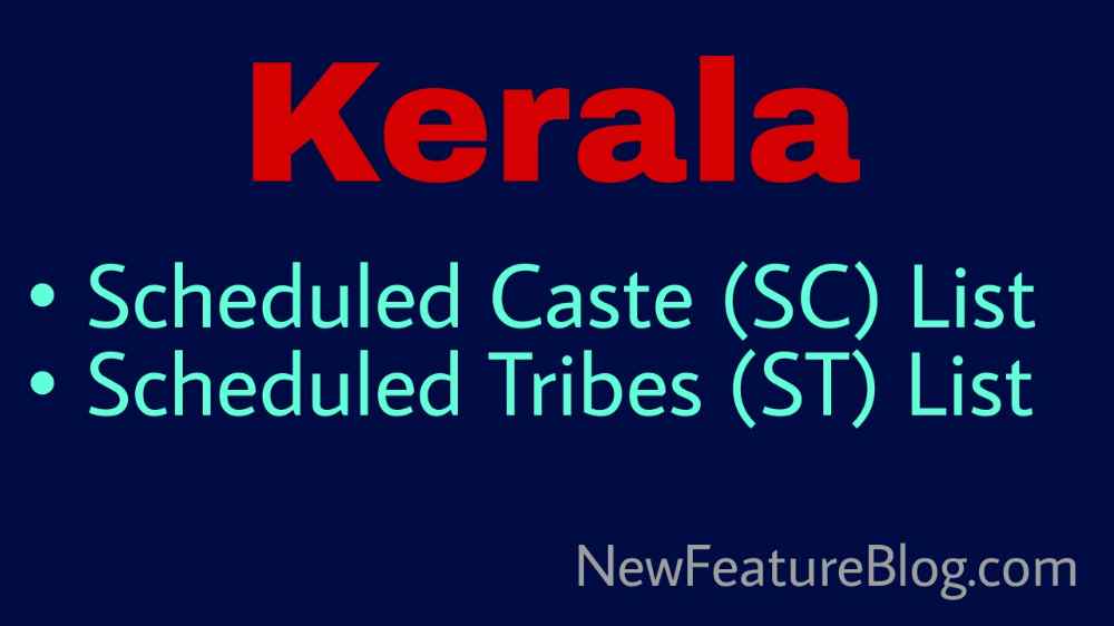 Kerela SC & ST Caste List