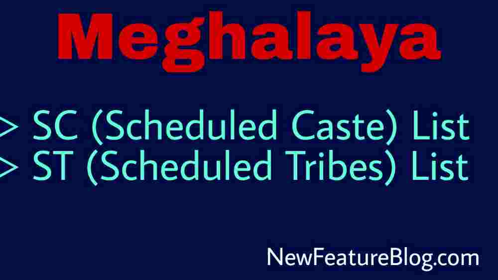 Meghalaya SC & ST Caste List